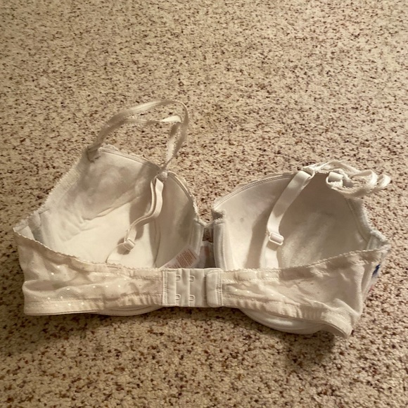 Dorina white lace pink floral bra size womens 36d - Picture 2 of 3